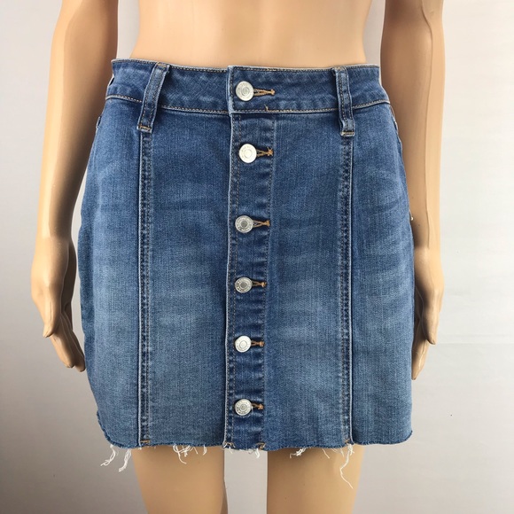 front button jean skirt